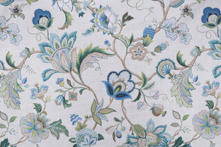 P Kaufmann Blythe Printed Cotton Drapery Fabric in Peacock