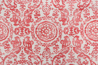 Thibaut Sansome F94152 Printed Linen Blend Drapery Fabric in Red