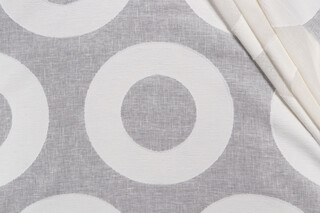 Lino Textiles Celeste Embroidered Sheer Drapery Fabric in Ivory