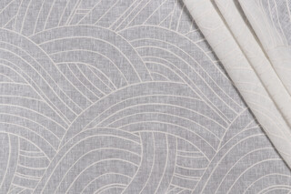 Lino Textiles Vanessa Embroidered Sheer Drapery Fabric in Ivory