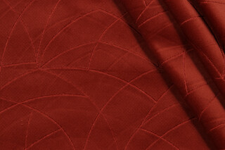 PK Lifestyles Curvature Embroidered Velveteen Decorator Fabric in Cinnabar