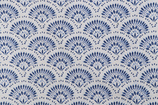 Amelia Printed Twill Drapery Fabric in Indigo