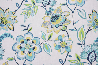 Covington Laylani Printed & Embroidered Drapery Fabric in 548-Isle Waters