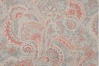 PK Lifestyles Sultan's Paisley Printed Cotton Twill Drapery Fabric in Ember