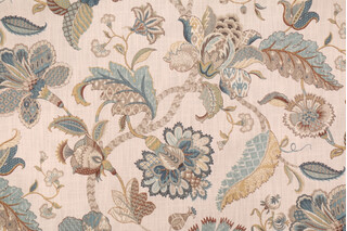 P Kaufmann Finders Keepers Printed Cotton Drapery Fabric in French Blue