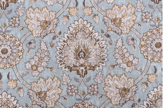 Waverly Castleford Printed Cotton Drapery Fabric in Moonstone