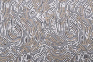 Golding Tigress Woven Chenille Upholstery Fabric in Silver