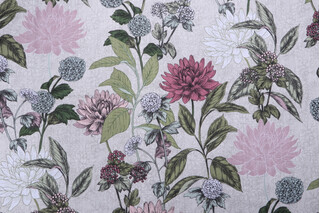 Stof France Clothilde Printed Cotton Drapery Fabric in Rose