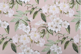 Stof France Roseraie Printed Cotton Drapery Fabric in Pouche