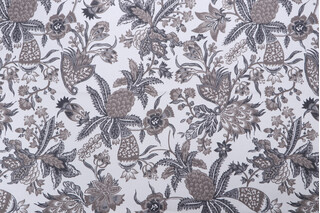 Stof France Malaca Printed Cotton Drapery Fabric in Naturel