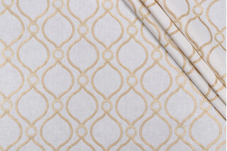 PK Lifestyles Curveball Embroidered Drapery Fabric in Gold