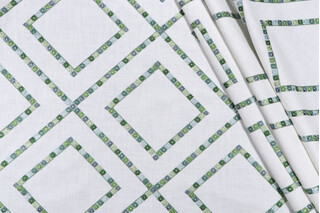 PK Lifestyles Beaded Lattice Embroidered Drapery Fabric in Meadow