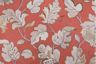 Kaufmann Luana Printed Cotton Drapery Fabric in Terracotta