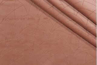 PK Lifestyles Curvature Embroidered Velveteen Decorator Fabric in Rouge