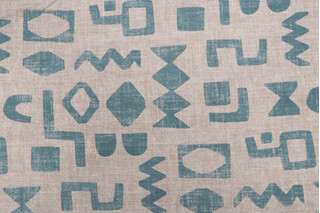 PK Lifestyles Secret Code Printed Drapery Fabric in Aegean