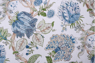 P Kaufmann Lamirada Printed Cotton Drapery Fabric in Capri