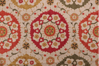 Richloom Cornwall Printed Linen Blend Drapery Fabric in Spice