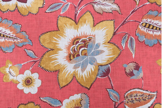 Hamilton Wellington Printed Cotton Drapery Fabric in Coral