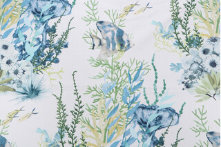 Swavelle/Mill Creek Kiara-Opulence Printed Cotton Drapery Fabric in Atlantic