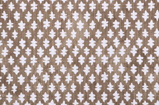 Premier Prints Gem-Slub Linen White Printed Drapery Fabric in Chip
