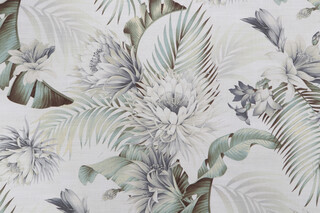 Tommy Bahama Harbor Island Printed Cotton Drapery Fabric in White Smoke