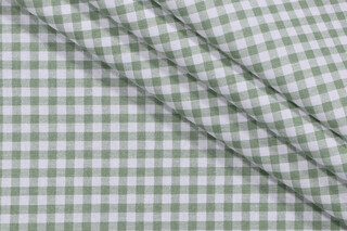 Premier Prints Gingham Printed Cotton Drapery Fabric in Sage