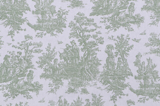 Premier Prints Jamestown Toile Printed Cotton Drapery Fabric in Sage