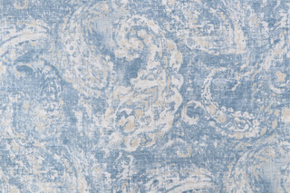 Covington Tear Drop Printed Cotton Blend Drapery Fabric in 50-Bluebell