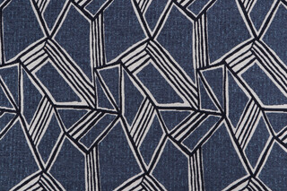 AbbeyShea Angles Woven Chenille Upholstery Fabric in 35-Blues