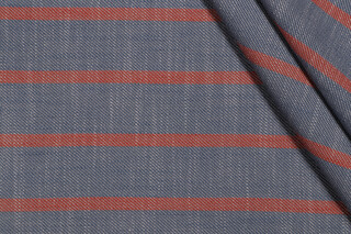 Stripe Woven Upholstery Fabric in Terracotta