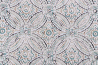 Kelly Ripa Home Blissfulness Printed Cotton Drapery Fabric in Spa