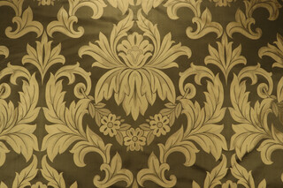 Scalamandre Silk Damask Decorator Fabric in Olive