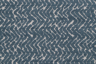 Zig-Zag Woven Chenille Upholstery Fabric in Chambray