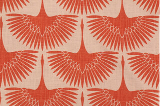Genevieve Gorder Flock Circa Printed Linen Blend Drapery Fabric in Tigerlily