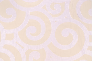 Kaufmann Icing Embroidered Cotton Drapery Fabric in Pearl