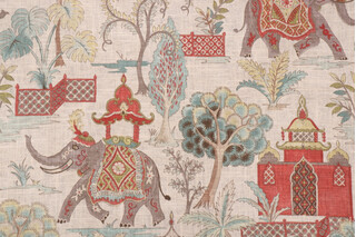 Covington Kumar Printed Linen Blend Drapery Fabric in Eggshell Blue-513