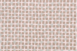 Lacefield Cross-Chatham White Printed Cotton Blend Drapery Fabric in Mineral