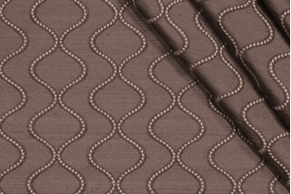 Waverly Cosmic Way Emb Embroidered Drapery Fabric in Charcoal