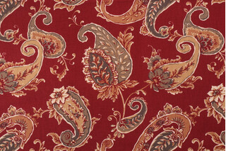 Roth & Tompkins Beacon Hill Printed Cotton Drapery Fabric in Brick