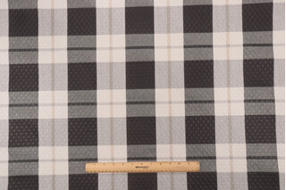 Richloom Barkley-Diamond Embossed Printed Polyester Outdoor Fabric in Pewter