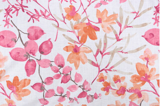 Braemore Gazebo Printed Linen Drapery Fabric in Nectar