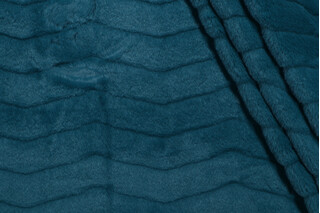 PK Lifestyles Lush Chevron Faux-Fur Decorator Fabric in Teal