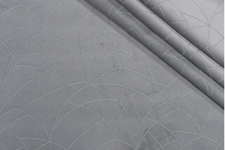 PK Lifestyles Curvature Embroidered Velveteen Decorator Fabric in Spa
