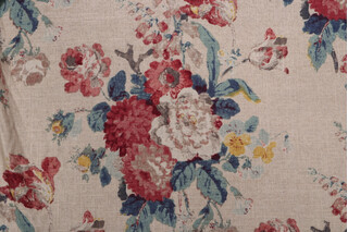 Waverly Nora Printed Linen Blend Drapery Fabric in Linen