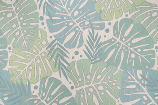 SunReal Palm Leaf Printed Outdoor Fabric in Green