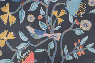 Lacefield Birds Of Paradise Printed Cotton Drapery Fabric in Robben
