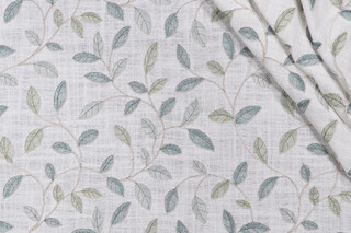 Hilary Farr Ivy Embroidered Drapery Fabric in 224-Silver Sage for Covington