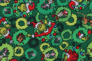 Robert Kaufman How The Grinch Stole Christmas Collection ADED-22566-274 Printed Cotton Craft Fabric in Pine