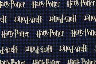 Harry Potter Licensed Houndstooth Printed Cotton Craft Fabric in Black