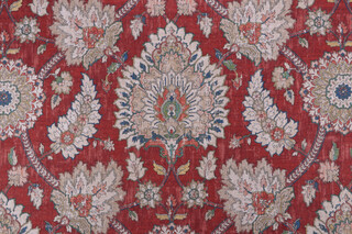 Waverly Castleford Printed Cotton Drapery Fabric in Garnet